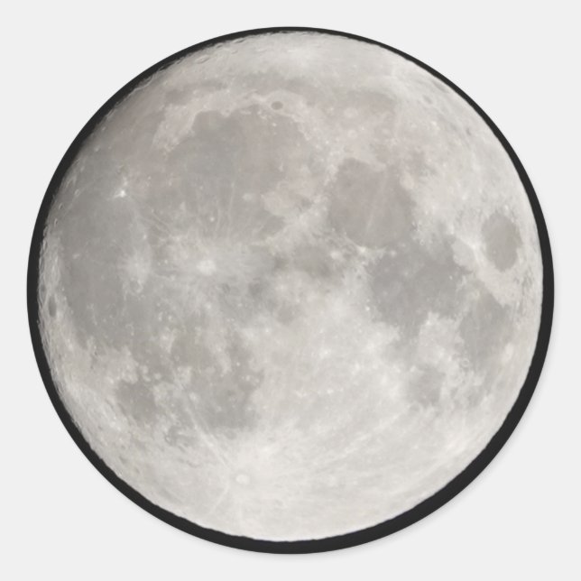 Sticker Rond Superlune dans le ciel noir (Devant)