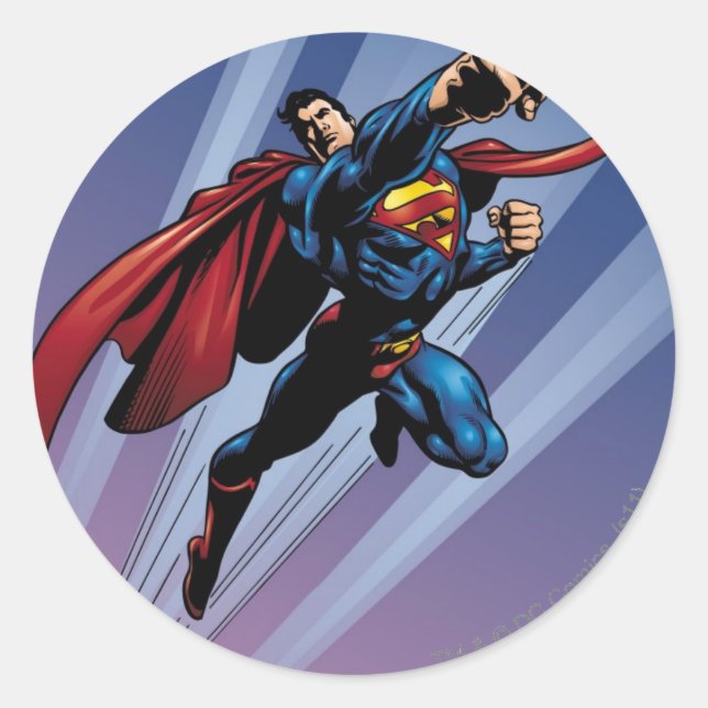 Sticker Rond Superman avec stries légères (Devant)