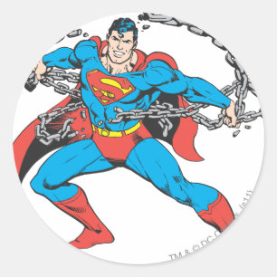 Sticker Rond Superman casse les chaînes 2
