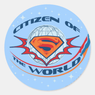 Sticker Rond Superman Citizen of the World