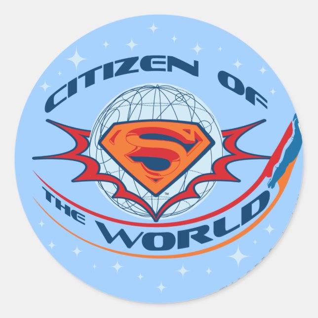 Sticker Rond Superman Citoyen du Monde (Devant)