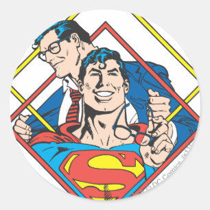 Sticker Rond Superman/Clark Kent