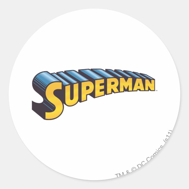 Sticker Rond Superman | Classic Name Logo (Devant)