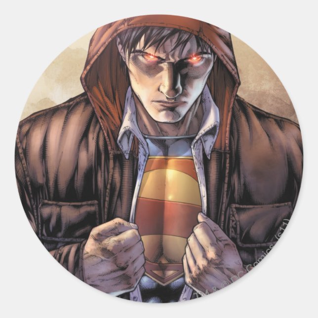 Sticker Rond Superman Earth Cover - Couleur (Devant)