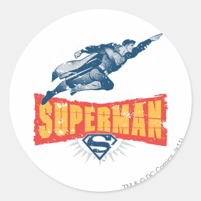 Sticker Rond Superman en détresse (Devant)