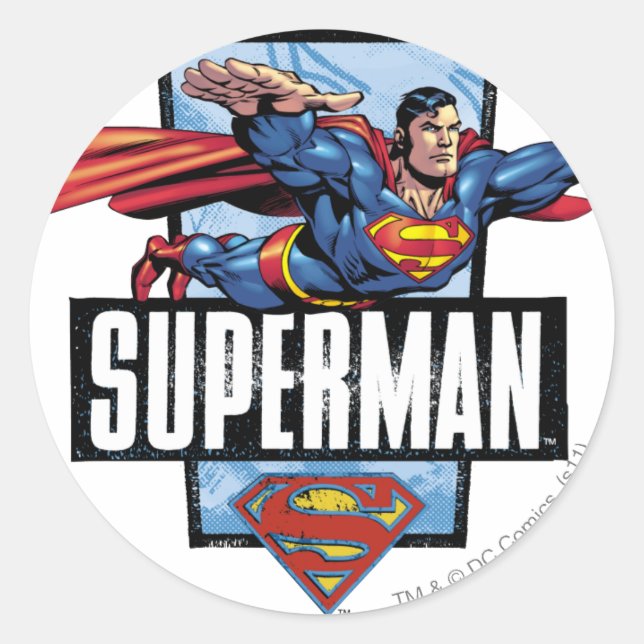 Sticker Rond Superman et logo ordonné (Devant)