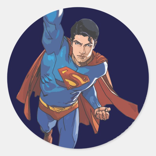 Sticker Rond Superman Flying Forward (Devant)
