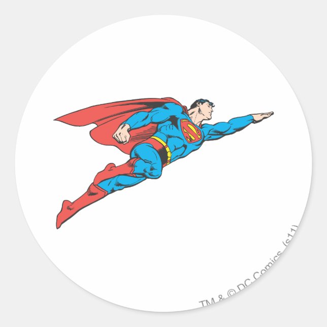 Sticker Rond Superman Flying Right (Devant)