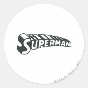 Sticker Rond Superman   Grunge Letters Logo