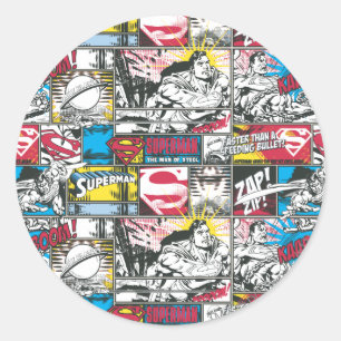 Sticker Rond Superman Logo Motif 2