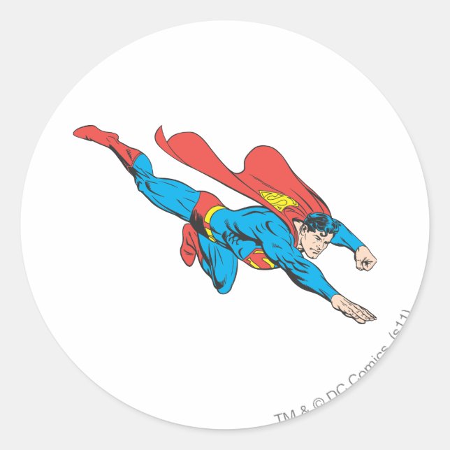 Sticker Rond Superman plonge à droite (Devant)