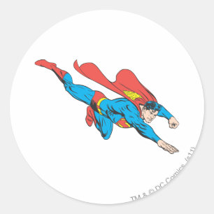 Sticker Rond Superman plonge à droite