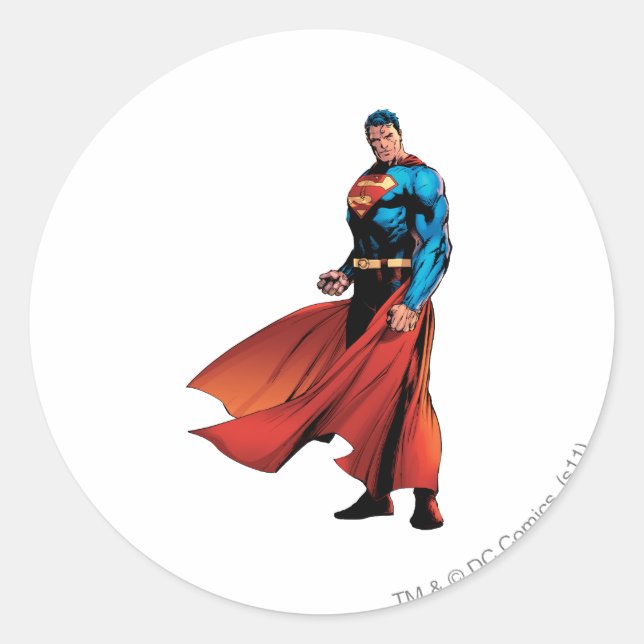 Sticker Rond Superman regarde devant (Devant)