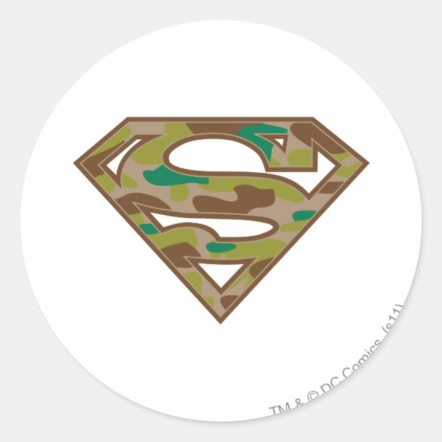 Sticker Rond Superman S-Shield | Logo Camouflage (Devant)