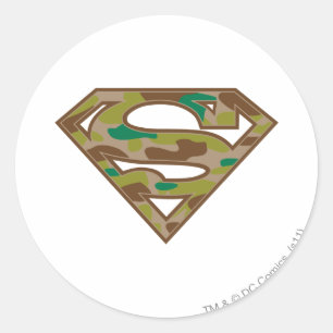 Sticker Rond Superman S-Shield   Logo Camouflage