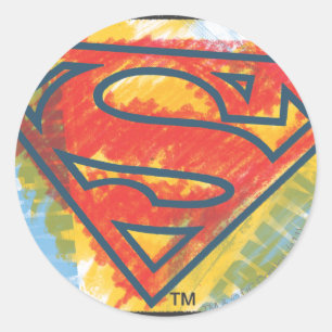 Sticker Rond Superman S-Shield   Logo couleur
