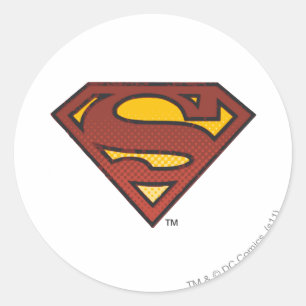 Sticker Rond Superman S-Shield  Logo des points ombrés