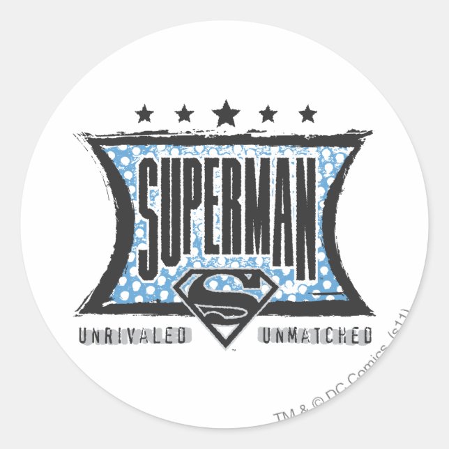 Sticker Rond Superman sans égal, sans égal (Devant)