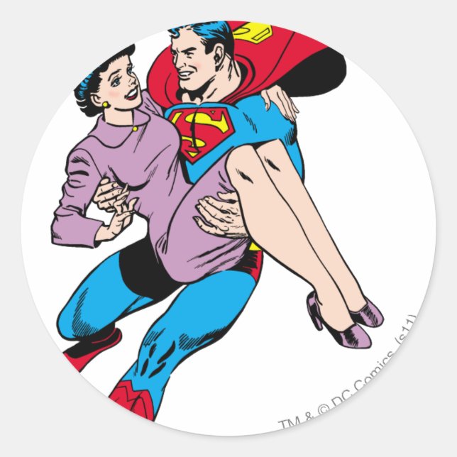 Sticker Rond Superman secourt Louis (Devant)
