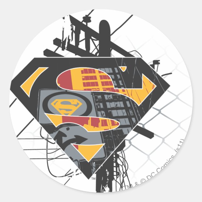 Sticker Rond Superman Stylisé | Logo Powerlines (Devant)