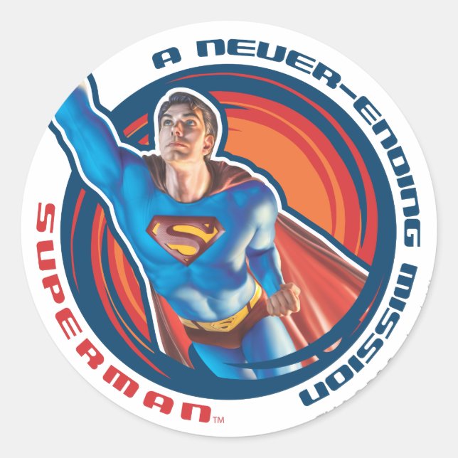 Sticker Rond Superman Une mission sans fin (Devant)