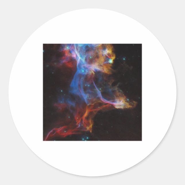 Sticker Rond Supernova Reste L'Autocollant Nebula Voile (Devant)