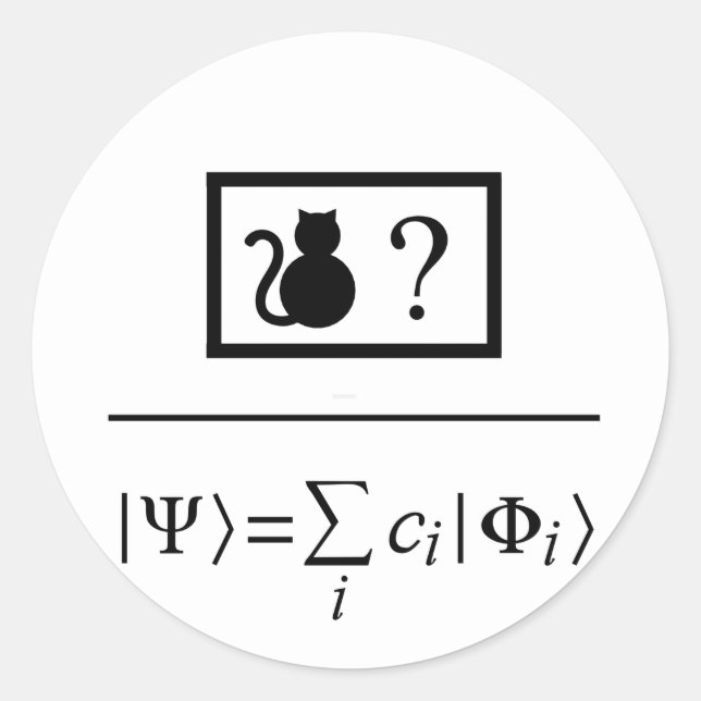 Sticker Rond Superposition quantique (Devant)