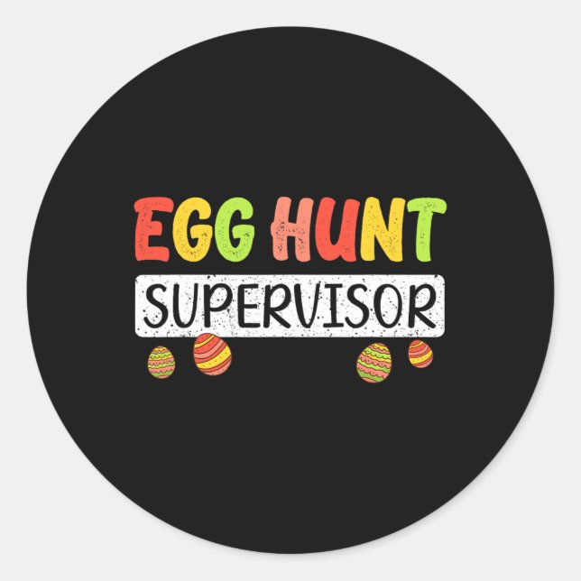 Sticker Rond Superviseur De Chasse Aux Oeufs Correspondant À De (Devant)