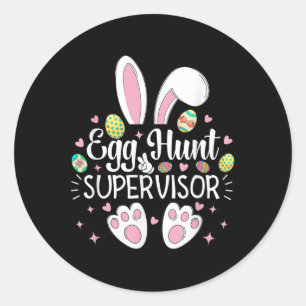 Sticker Rond Superviseur de chasse aux oeufs Parents amusant ma