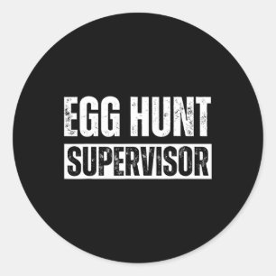 Sticker Rond Superviseur de chasse aux oeufs - Partie de chasse