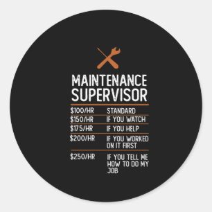 Sticker Rond superviseur de maintenance emploi drôle Cadeau Idé