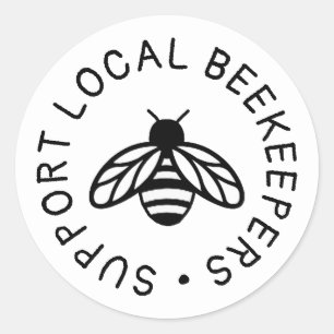 Sticker Rond Support apiculteurs locaux jolie abeille à miel Ic