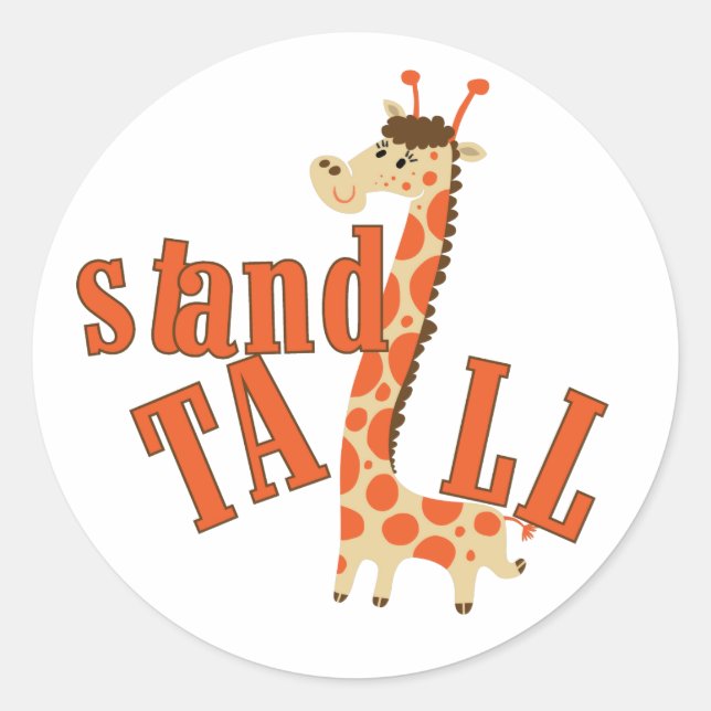 Sticker Rond Support de girafe grand (Devant)