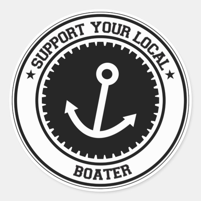 Sticker Rond Support de votre bateau local (Devant)