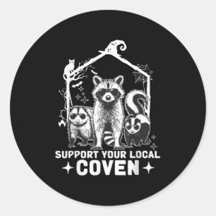 Sticker Rond Support De Votre Hal De Skunk Locale Raccoon Oposs