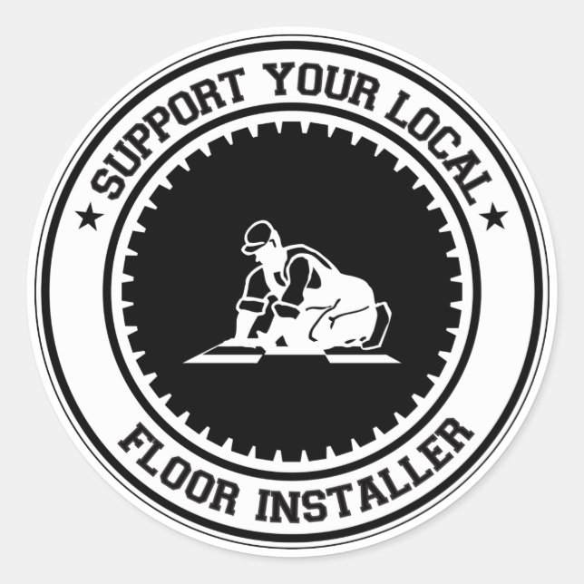 Sticker Rond Support de votre installateur local (Devant)