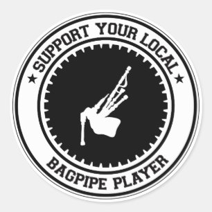 Sticker Rond Support de votre lecteur Bagpipe local
