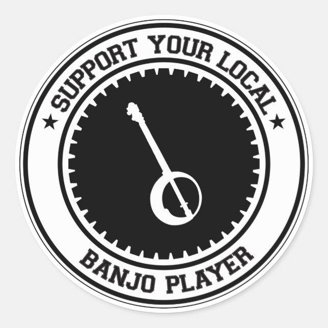 Sticker Rond Support de votre lecteur Banjo local (Devant)