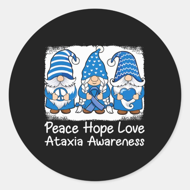 Sticker Rond Support Des Gnomes Avec Sensibilisation À L'Ataxie (Devant)