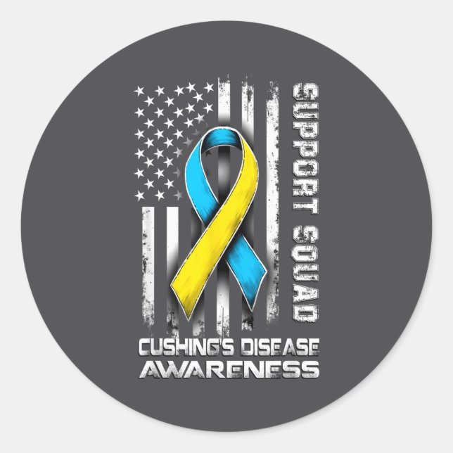 Sticker Rond Support Disease s Squad Awareness Cushing Humor (Devant)