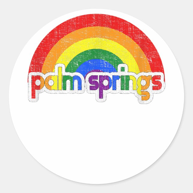Sticker Rond Support Gay pride Palm Springs (Devant)
