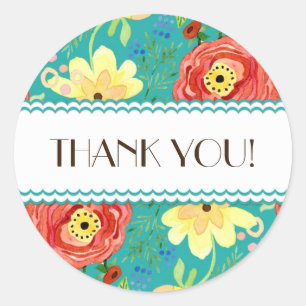 Sticker Rond Support Rose de feuille de Ranunculus moderne