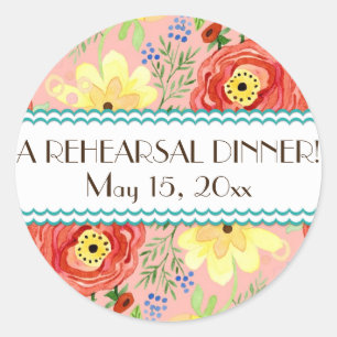 Sticker Rond Support Rose de feuille de Ranunculus moderne