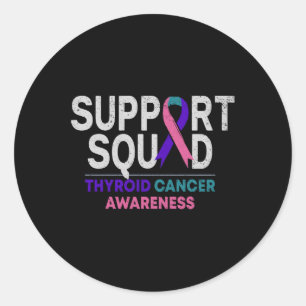Sticker Rond Support Squad Thyroide Cancer Awareness Month Ribb