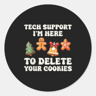 Sticker Rond Support technique ici pour supprimer les cookies p