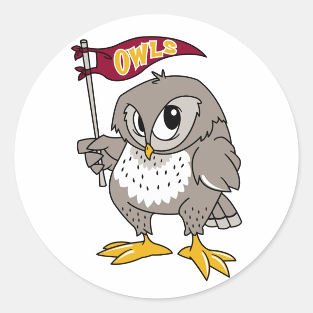 Sticker Rond Supporter Owl (Devant)
