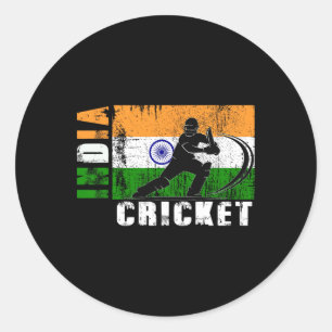 Sticker Rond Supporters de cricket indien Fans de cricket indie