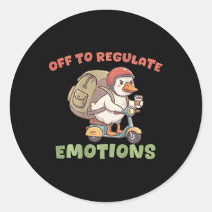 Sticker Rond (sur Ck) En route pour réguler les émotions drôle