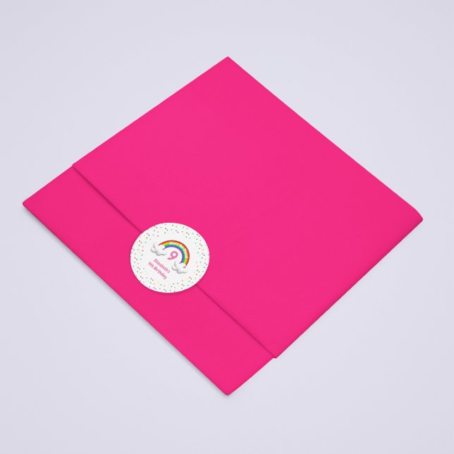 Sticker Rond Sur Cloud 9 ! Anniversaire arc-en-ciel (Créateur téléchargé)