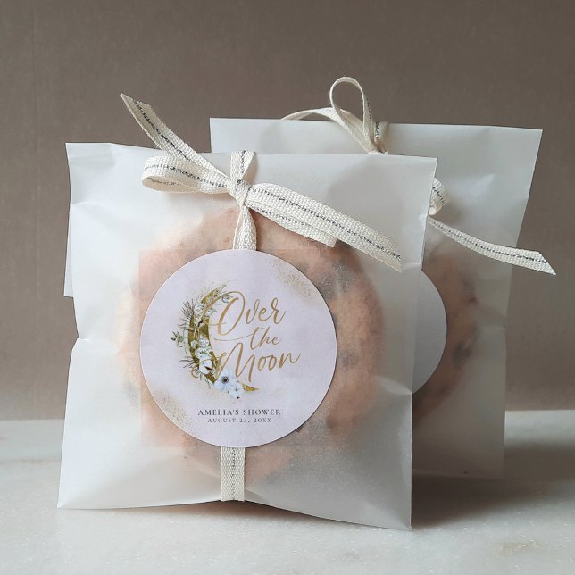 Sticker Rond Sur la Lune Boho Gold Dust & Nuds (Créateur téléchargé)